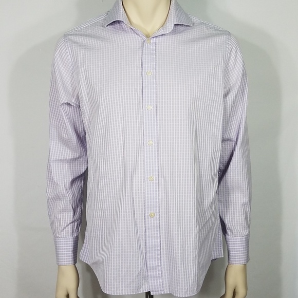 Charles Tyrwhitt Other - purple white waffle plaid dress shirt mens 16.5
